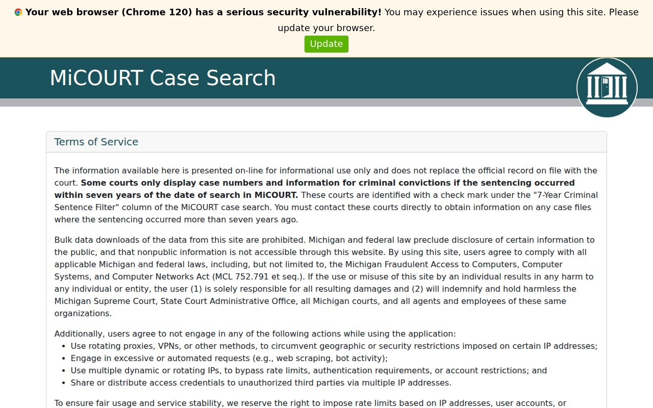 Sterling Heights residents directory MiCOURT case search