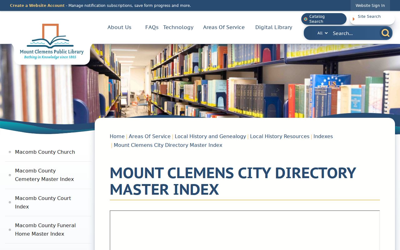 Sterling Heights city directory research at the Mount Clemens Directory Master Index