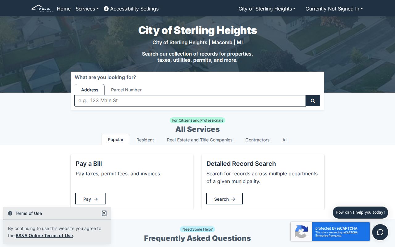 Sterling Heights residents directory BS and A property search